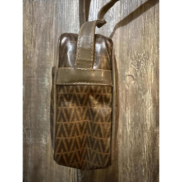 MARIO VALENTINO V Logo Shoulder Cross Body Bag PVC Leather Brown 7625L - Picture 5 of 15